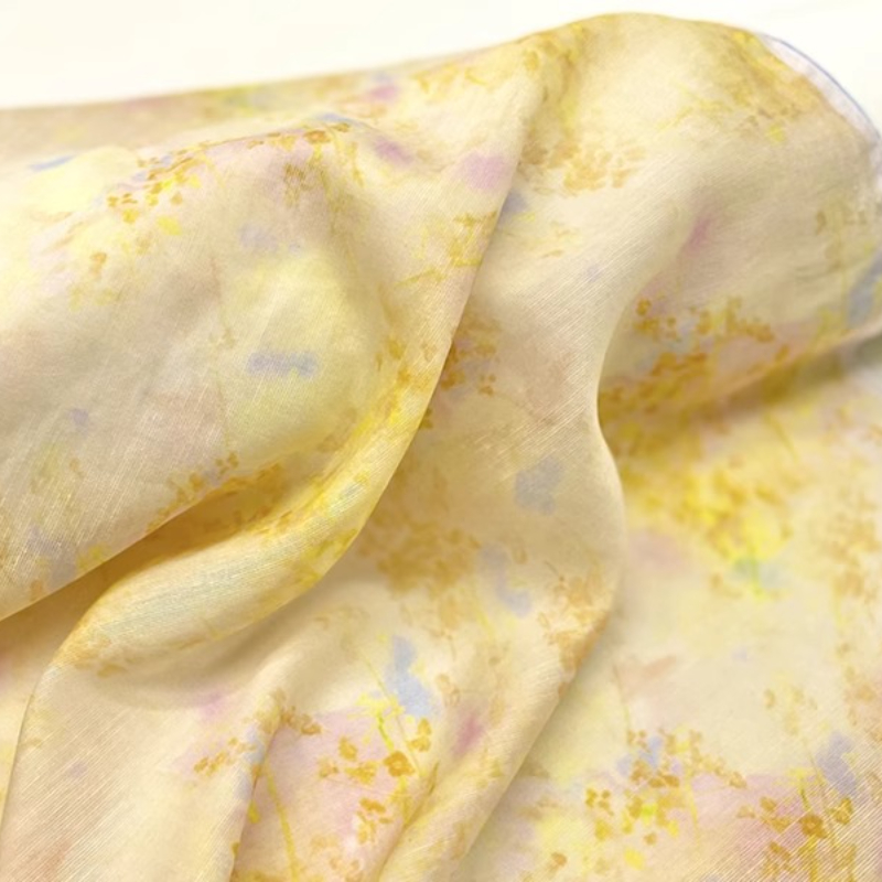 Kain Sutra Ramie Semi Transpar - Kimono Sheer Floral ulasan dan harga