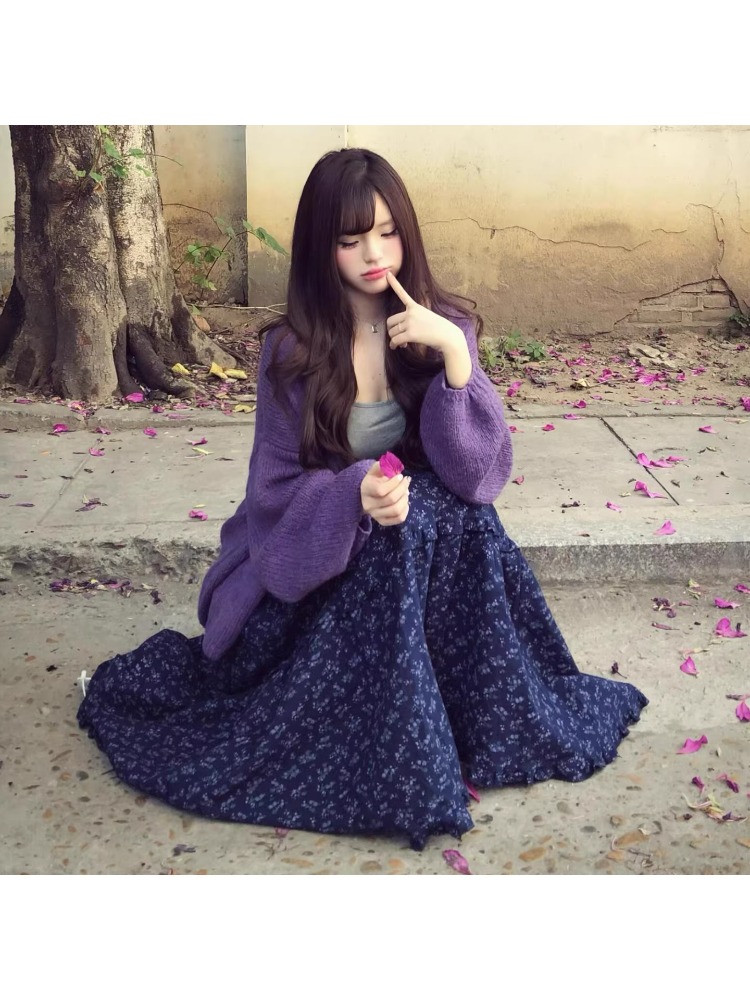 Rok Midi Wanita Ukuran Besar M - Midi Skirt Floral ulasan dan harga
