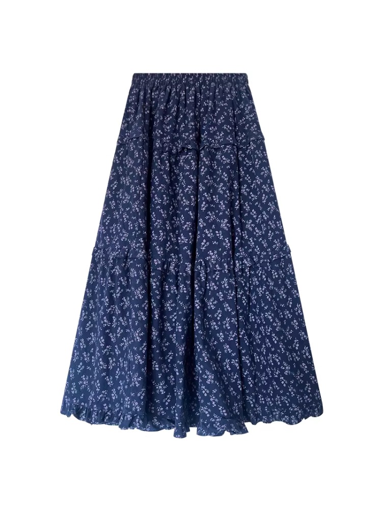 Rok Midi Wanita Ukuran Besar M - Midi Skirt Floral ulasan dan harga